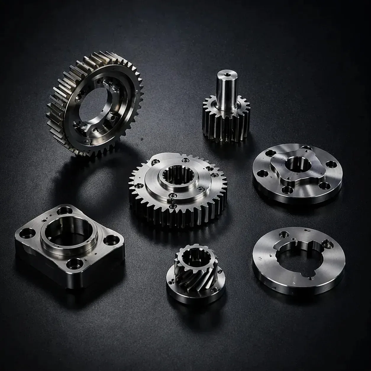 Precision MIM gears, splined shafts and mounting flanges